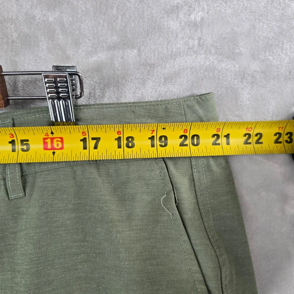 Faherty All Day Shorts Mens 40 Green Flat Front‎ Hybrid Performance Casual